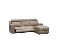 duehome | Sofá 3 Plazas Electrico con Chaiselongue Izquierdo, Sofá Reclinable, Modelo Nellie, Acabado en Tejido Color Cemento, Medidas: 276 cm (Ancho) x 102 cm (Alto) x 187 cm (Fondo)