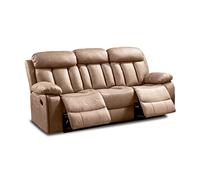 duehome | Sofá 3 Plazas, Sofá Reclinable, Asiento de Descanso, Modelo Kendal, Acabado en Tejido Color Beige, Medidas: 208 cm (Largo) x 101 cm (Alto) x 97 (Fondo)