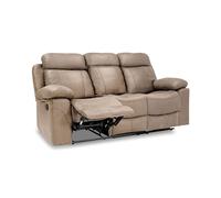 duehome | Sofá 3 Plazas, Sofá Reclinable, Asiento de Descanso, Modelo Nellie, Acabado en Tejido Color Cemento, Medidas: 208 cm (Ancho) x 101 cm (Alto) x 97 cm (Fondo)