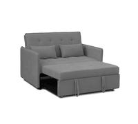 duehome | Sofa Cama, Sofa 3 Posiciones, Asiento de Descanso, Modelo Nasya, Acabado en Tejido Color Gris, Medidas: 135 cm (Largo) x 65-96 cm (Alto) x 87-183 cm (Fondo)
