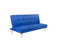 duehome | Sofa Cama, Sofa Clic-clac, Asiento de Descanso, Modelo Erna, Acabado en Tejido Azul, Medidas: 188 cm (Largo) x 36-88 cm (Alto) x 89-111 cm (Fondo)