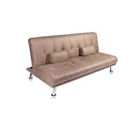 duehome | Sofa Cama, Sofa Clic-clac, Asiento de Descanso, Modelo Ture, Acabado en Tejido Color Cemento, Medidas: 188 cm (Largo) x 38,7-88 cm (Alto) x 97-118 cm (Fondo)