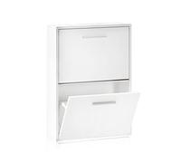 duehome | Zapatero 2 Puertas, Mueble Zapatero Estrecho, Modelo Home, Acabado en Blanco, Medidas: 53 cm (Largo) x 73 cm (Alto) x 18 cm (Fondo)