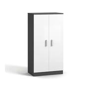 duehome | Zapatero Armario, Mueble Auxiliar, Acabado en Gris Grafito y Blanco Artik, Modelo Liam 55, Medidas: 55 cm (Largo) x 108 cm (Alto) x 36 cm (Fondo)
