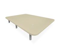 Duérmete Online - Base Tapizada 3D Extra Resistente con Gran Estabilidad y 5 Barras Transversales + 6 Patas metálicas roscadas de 25cm, 150 x 200, Beige