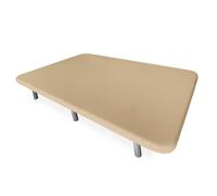 DUÉRMETE Online Base Tapizada 3D Reforzada, Anti Ruido con 5 Barras de Refuerzo, 6 Patas metálicas roscadas de 25 cm, Beige, 105 x 190 cm