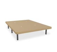 DUÉRMETE ONLINE - Base Tapizada Reforzada para Cama, Estabilidad y Resistencia con 5 Barras Transversales y 6 Patas metálicas roscadas de 25cm, 105 x 190, Beige