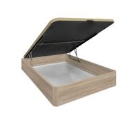 DUÉRMETE ONLINE - Canapé Abatible 150x200 cm Cambria con Tapa Partida, Gran Capacidad de Almacenaje, Estructura Súper Reforzada, Tapa 3D Transpirable, Incluye Subida a Domicilio