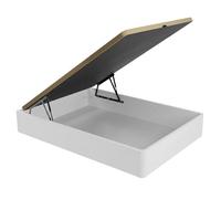 DUÉRMETE ONLINE - Canapé Abatible Blanco 135x190 cm, Gran Capacidad de Almacenaje, Estructura Súper Reforzada, Tapa 3D Transpirable, Incluye Subida a Domicilio
