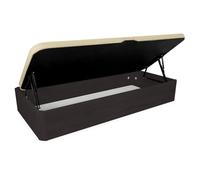 DUÉRMETE ONLINE - Canapé Abatible de Madera Súper Reforzado Gran Capacidad con Apertura Lateral, Transpirable y Resistente, Esquinas Redondeadas, 90 x 200, Wengué