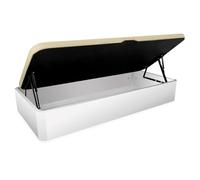 Duérmete Online - Canapé Abatible de Madera Súper Reforzado Gran Capacidad con Apertura Lateral, Transpirable y Resistente, Esquinas Redondeadas, 90 x 200, Blanco
