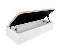DUÉRMETE ONLINE - Canapé Abatible Lateral 90x190 cm Blanco | Gran Capacidad | Estructura Súper Reforzada | Tapa Transpirable 3D | Incluye Subida a Domicilio