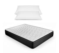Colchón Viscoelástico Juno - Altura 20cm - Alta calidad - Blanco/Negro - Reversible invierno/verano - Transpirable - Espuma HR - Somnia Descanso - Fabricado en España 150x190 cm
