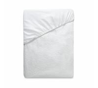 Duérmete Online - Funda Protector Cuna Rizo Ajustable para Colchón, Impermeable y Transpirable, Tacto Suave, Tejido Algodón Natural, Antiácaros y Antibacterias, Blanco, 70 x 140