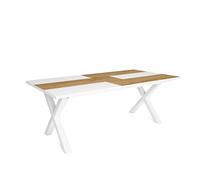 Duérmete Online - Mesa de Comedor - 10 Comensales - Robusta y estable gracias a su estructura y patas macizas - Roble y Blanco - Estilo Industrial