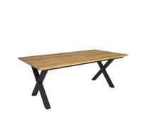 Duérmete Online - Mesa de Comedor - 10 Comensales - Robusta y estable gracias a su estructura y patas macizas - Roble - Estilo Industrial