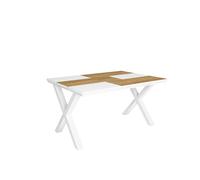 Duérmete Online - Mesa de Comedor - 6 Comensales - 140 - Robusta y estable gracias a su estructura y patas macizas - Roble y Blanco - Estilo Industrial