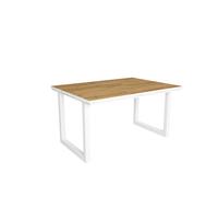 Duérmete Online - Mesa de Comedor - 6 Comensales - 140 - Robusta y estable gracias a su estructura y patas macizas - Roble y Borde blanco - Estilo Industrial