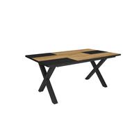 Duérmete Online - Mesa de Comedor - 8 Comensales - 170 - Robusta y estable gracias a su estructura y patas macizas - Roble y Negro - Estilo Industrial