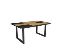 Duérmete Online - Mesa de Comedor - 8 Comensales - 170 - Robusta y estable gracias a su estructura y patas macizas - Roble y Negro - Estilo Industrial