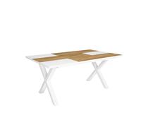 Duérmete Online - Mesa de Comedor - 8 Comensales - 170 - Robusta y estable gracias a su estructura y patas macizas - Roble y Blanco - Estilo Industrial
