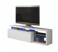 Duérmete Online - Mueble TV con luces Led Tech - Blanco Lacado - Melamina Alta Calidad White