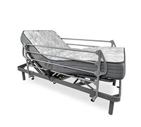 DUÉRMETE ONLINE - Pack Cama Eléctrica Articulada Reforzada Ergomedic Pro + Colchón Viscoelástico Dorsaltec + Barandillas INOX, 105x190