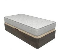 DUÉRMETE ONLINE - Pack Canapé Abatible Lateral + Colchón Viscoelástico Kairo 90x190 Wengué | 21 cm Altura | Gran Capacidad | Estructura Reforzada | Transpirable
