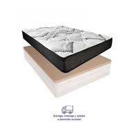Duérmete Online Pack Canapé Abatible Ort- Gran capacidad + Colchón Eco Box Reversible - Viscoelástico - Muelles ensacados (ENVIO Y MONTAJE INCLUIDO) Todo Fabricado en España Artic White 90x190 cm