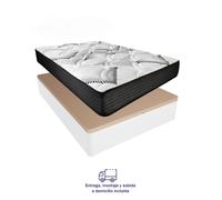 Duérmete Online Pack Canapé Abatible Ort- Gran capacidad + Colchón Eco Box Reversible - Viscoelástico - Muelles ensacados (ENVIO Y MONTAJE INCLUIDO) Todo Fabricado en España White 90x190 cm