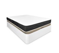 DUÉRMETE ONLINE Pack Canapé Abatible Romero - Gran capacidad + Colchón Viscoblack Reversible invierno/verano - Viscoelástico (ENVIO Y MONTAJE INCLUIDO) Todo Fabricado en España Artic White 105x190cm