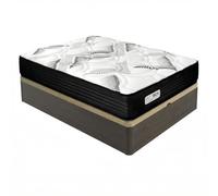 Duérmete Online - Pack Colchón Viscoelástico con Muelles Ensacados Eco Box + Canapé Abatible de Madera Reforzada | Gran Capacidad de Almacenaje | Firmeza Alta | Color Wengué | 135 x 200 cm