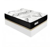 Duérmete Online - Pack Colchón Viscoelástico con Muelles Ensacados Eco Box + Canapé Abatible de Madera Reforzada | Gran Capacidad de Almacenaje | Firmeza Alta | Color Blanco | 150 x 200 cm