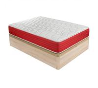 DUÉRMETE ONLINE - Pack Colchón Viscoelástico Lite Reversible + Canapé Madera Abatible Gran Capacidad | Color Cambria 90 x 200