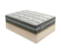 DUÉRMETE ONLINE - Pack Colchón Viscoelástico Selene, Confort Óptimo + Canapé Madera Reforzado y Gran Capacidad, Color Cambria 105 x 190