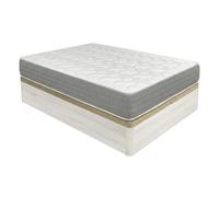 DUÉRMETE ONLINE - Pack Colchón Viscoelástico Viscotec con Canapé Madera Abatible Gran Capacidad, Color Polar 135 x 200 cm