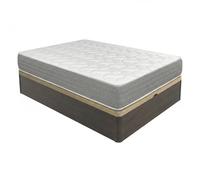 DUÉRMETE ONLINE - Pack Colchón Viscoelástico Viscotec con Canapé Madera Abatible Gran Capacidad, Color Wengué 135 x 180 cm