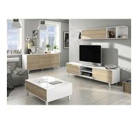 Duérmete Online - Salón de TV Stylus Plus - Natural/ Blanco - Melamina Alta Calidad Natural/White