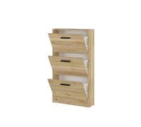 Duérmete Online - Zapatero con 3 Puertas, Mueble para Zapatos Estrecho, Modelo Alella, Acabado en Color Roble Miel, Medidas: 115 cm (Alto) x 68,5 cm (Ancho) x 17 cm (Fondo) Práctico y Funcional
