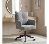 Silla de oficina Duhome, silla de escritorio de terciopelo, silla giratoria, silla para tocador, con altura ajustable, silla de ordenador, color gris