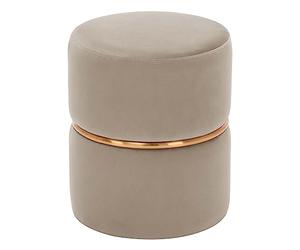 Duhome Taburete banqueta tapizada Redondo Acolchado 9123, Color:Beige, Material:Terciopelo