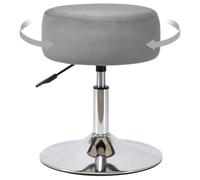 Duhome Taburete Giratorio de la Vanidad de la Terciopelo, Taburete del Maquillaje Redondo con la Altura Ajustable de la Tapicería para la Cocina de la Sala de Estar del Dormitorio, Gris