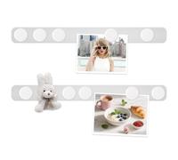 DUJEQM 2 Pcs Pizarra Magnética Nevera y Pared, Set de Tiras Magnéticas Autoadhesivas para Oficina y Cocina, Tablero Magnético con 10 Imanes Blanco, Pizarra Pequeña para Documentos y Tablón de Anuncios