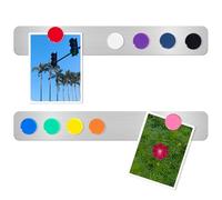 DUJEQM Pizarra Magnética Nevera/Pared - Tablero Magnético Autoadhesivo con 10 Imanes de Colores, Pizarra Pequeña Tablon de Anuncios Pizarra para Imanes, Pizarra Memo para Oficina Hogar Aula (2 Piezas)