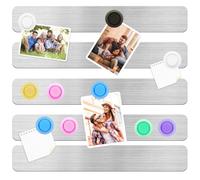 DUJEQM Pizarra Magnética Nevera y Pared - 5 Piezas Tablero Magnetico con 7 Imanes de Colores, Pizarra para Imanes, Pizarra Pequeña, Pizarra Memo Tablón de Anuncios Autoadhesivo para Oficina Hogar Aula