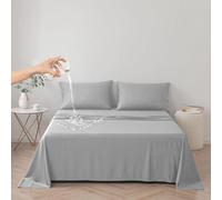 DUJUIKE Funda de Cama Impermeable, Resistente al Pelo de Mascotas, para Perros y Gatos, Protector de colchón para niños, Funda de Forro de Cama con Tela Impermeable Transpirable (Gris, Queen, 200 x