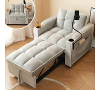DUlVBPE Sofá cama individual desplegable 3 en 1 - Con portavasos y soporte para móvil, sofá-reclinable, sofá cama, sillón, perfecto para espacios pequeños, 83 * 167 * 76 cm