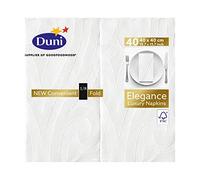 Duni 171664 Elegance - Servilletas (tamaño grande, predobladas, 40 x 40 cm, 240 unidades), color blanco