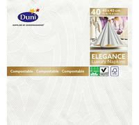 Duni Elegance - Servilletas (40 x 40 cm, 240 unidades), blanco, 240