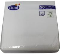 Duni Servilletas de 3 capas, color blanco, 33 x 33 cm, 50 unidades